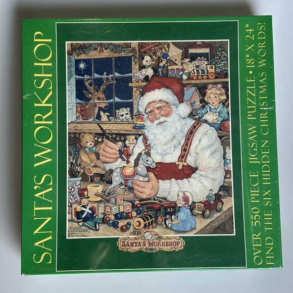 Vintage Santa's Workshop 550 Piece 18" x 24" Jigsaw Puzzle 1996 SEALED NEW! - Picture 1 of 4
